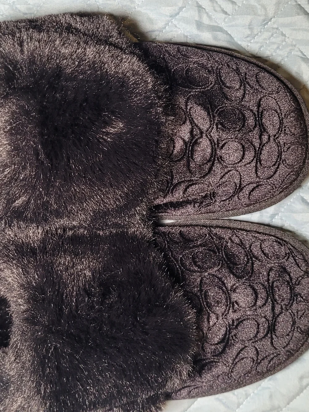 Coach Black Faux-Fur Wrap
